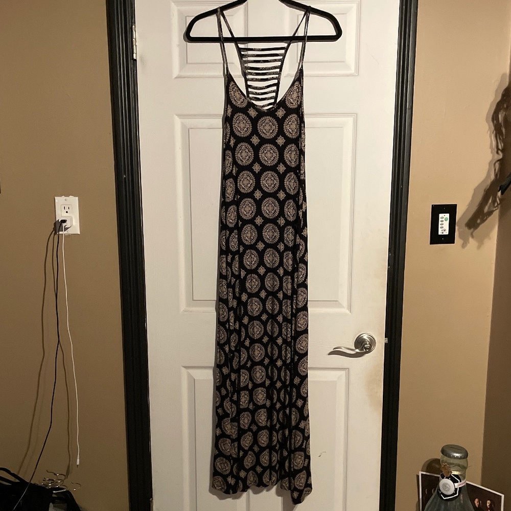 Black and taupe long sun dress